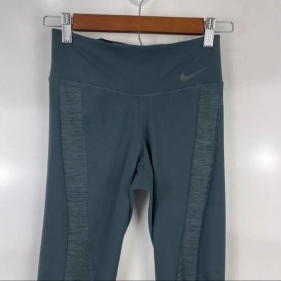 Nike Dri-Fit Power Legendary Mid Rise Training Leggings Dark Green Women's XS - Picture 5 of 9